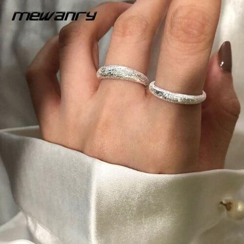 Mewanry 925 Sterling Silver Engagement Rings for Women Fashion Elegant Charming Sweet Simple Party Jewelry Sparkling Accessories