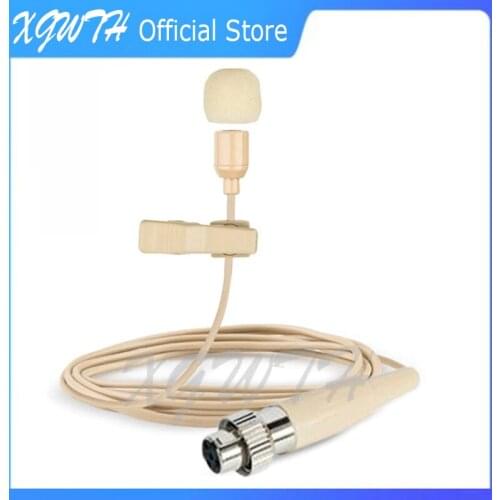 Lavalier Microphone Condenser Tie Clip-on Lapel Mic for Mipro Bodypack Wireless Transmitter System with Mini XLR 4Pin Lock