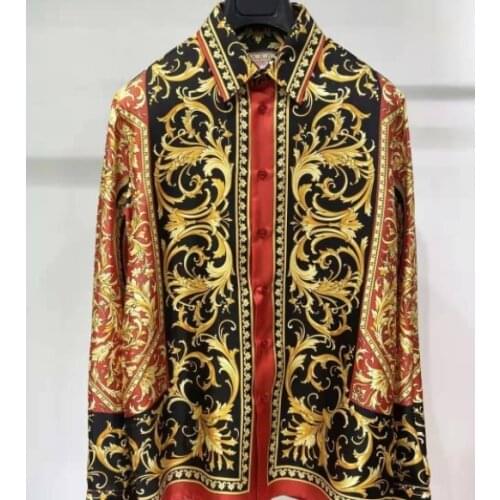 2021 21ss plus size new fashion famous crown leopard floral print shirts clothing brand for men luxury long sleeve designer