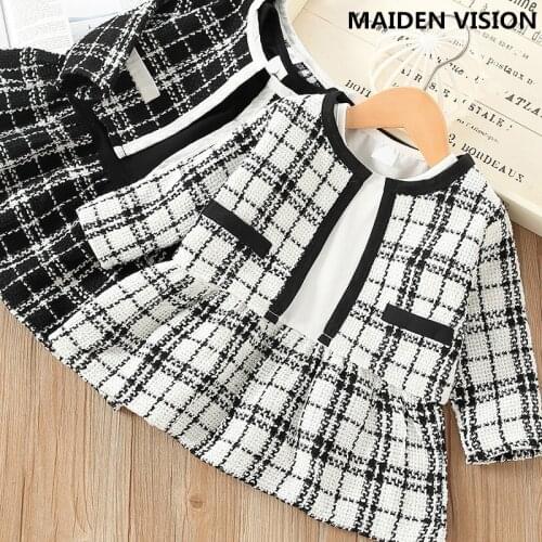 2021 New Girls Dresses Fluffy Princess Dress Girls Elegant College style cotton Dress for Birthday Kids Clothing 2pcs Baby suit