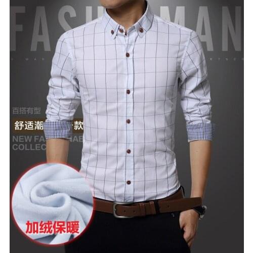 New Arrival Winter Mens Plaid Shirt Fashion Brand Clothing Thick Warm Shirts Men High Quality Cotton Casual Male Social Shirt