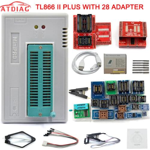 Original TL866II Plus USB Universal Programmer Bios/ECU Programmer+28adapters 1.8V nand flash 24 93 25 mcu