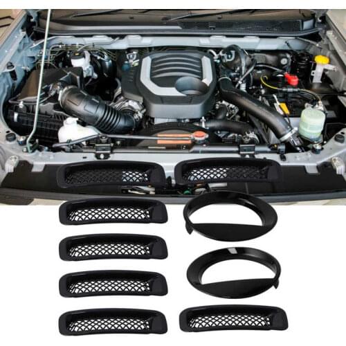 Front Mesh Grille Inserts Headlight Trim Rings Kit Decoration Fit for Jeep Patriot 2011 2012 2013 2014 2015 2016 Headlight Bezel