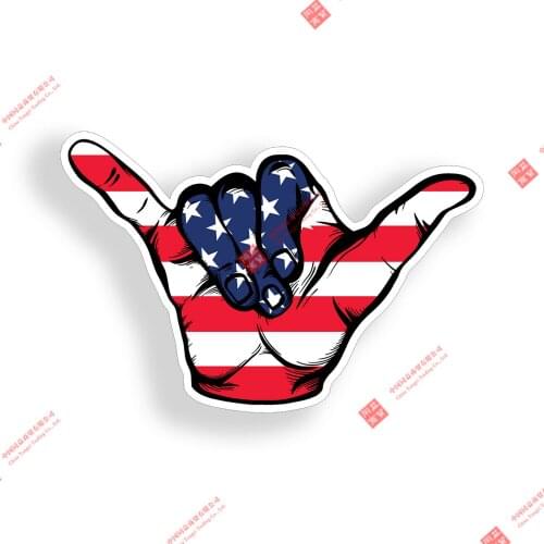 Personalized Racing USA American Flag Hang Loose Sticker Beach Surf Car Vehicle Window Bumper Decal Racing Stickers