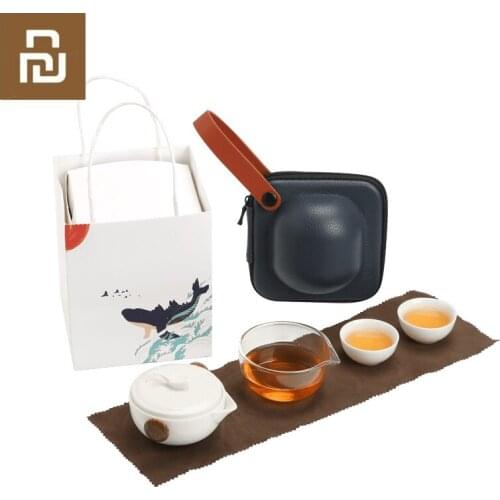 Xiaomi ZESEE Portable Travel Teapot Kettle Gift Set Chinese White Porcelain Heat Insulation and Anti-scalding with Storage Case