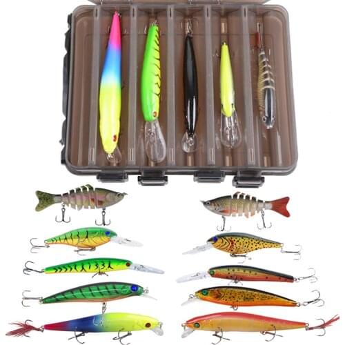 10Pcs/Box 10g-22g Hard Fishing lure set multi jointed fish hard Minnow Swimbait Crankbait 3d eyes for Pike Bass Rock fishing