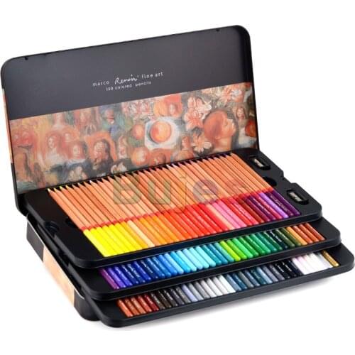 Marco Renoir 120 Colors Professional Oil Color Pencil,Art Set Drawing Sketch Colour Colored Pencils,Strong Coverage,Artist
