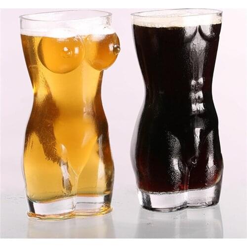 700ml 400ml Beer Mug Glass Bodyshape Transparent Beer Tumbler Cup Personality Creative Nightclub Drinkwear