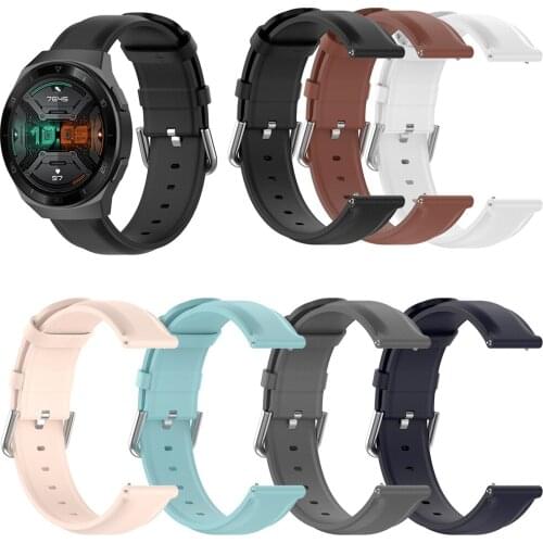 Leather PU Strap For Huawei Watch GT 2E/GT2 46MM Honor Magic Smart Watch Bands Bracelet Straps For TicWatch Pro Wristband Correa
