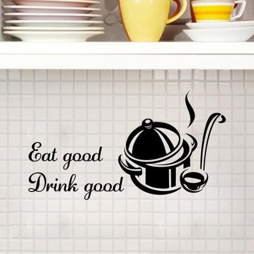 Eat good Drink good Wall Sticker Waterproof Removable Kitchen Dinner Room Wall Sticker Home Decor Wallpaper Art Decals