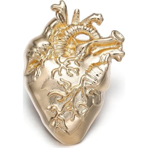 Heart Lapel Pins Metal Shirt Punk Jewelry Gift Cute Physician Medical Pin Badge Gold Silver Color Brooches For Women Accessories