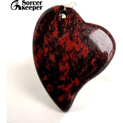 Heart Shape Golden Swan Stone Picasso Stone Gem Pendant Natural Stone Beads For Jewelry Making DIY Necklace Accessory JS407