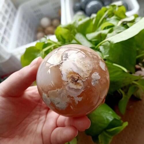 MOKAGY Natural Polished Net Stone Sphere Crystal Ball 60mm-70mm 1PC