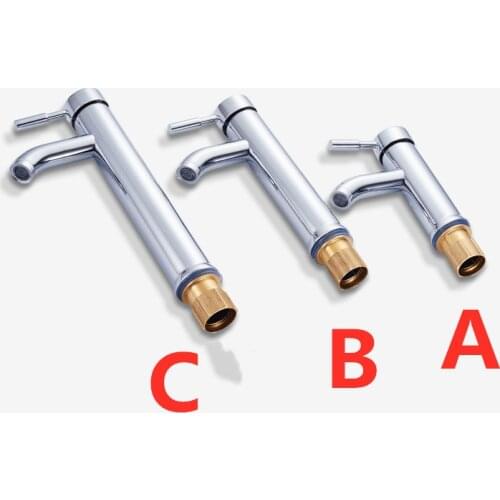 17/24 / 30cm high stainless steel bathroom mixer tap, chrome finish with hot and cold water