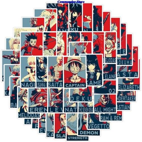 10/50pcs Mixed One Piece Demon Slayer Anime Stickers Cartoon Decals For Laptop Motorcycle Luggage Kids DIY Toy Sticker Gift