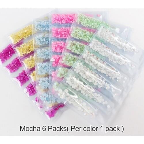 Nail art Rhinestones SS6-SS20 Mocha Luminous Glass Crystal 6 Grid Mix size Packing For Nails Art Decorations Accessories