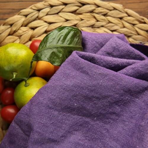 High quality flax cotton fabrics Purple yarn dyed fabric High end dress cheongsam patchwork
