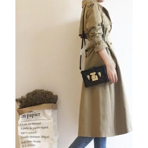 Spring Double-breasted Trench Coats Womens Fashion New Khaki Windbreakers Female Long Slim Overcoat British style Coat With Belt
