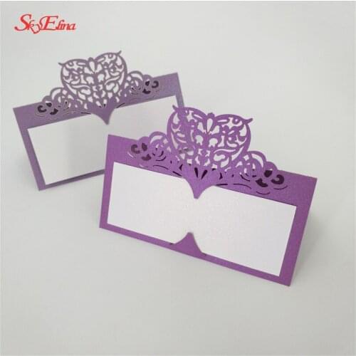 10pcst Laser Cut Heart Wedding Table Decoration Place Cards Wine Glass Place Cards For Wedding Party Decoration 6ZSH871-10