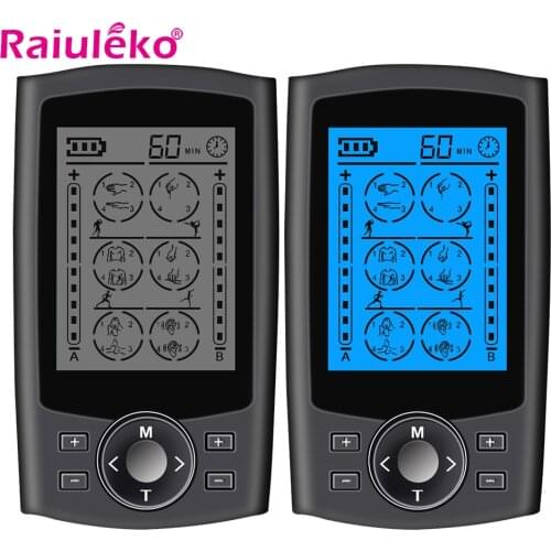 2-Output Muscle Stimulator Tens Acupuncture Health Care Electronic Therapy Body Neck Massager EMS Massager 24 Mode Fat Burner