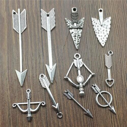 20pcs Arrow Charms Antique Silver Color Arrow Pendant Charms Arrow Charms For Jewelry Making DIY Craft