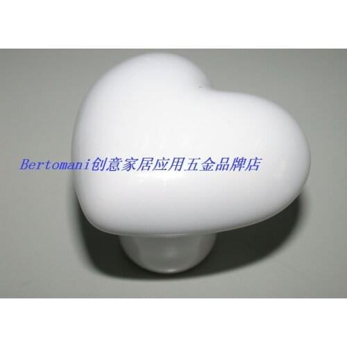 24pcs lot free shipping Porcelain love heart shape cabinet knobs