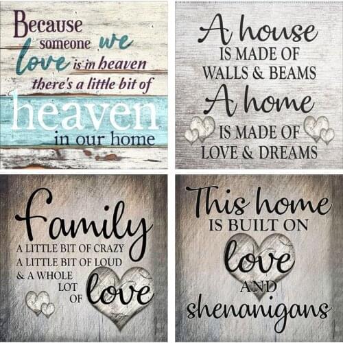 4 Pack Love Family 5D DIY Diamond Painting Kits Full Drill Rhinestone Embroidery