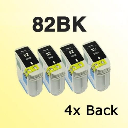 4x for 82 black ink cartridge for82 82BK for Designjet 10ps/120nr/20ps/500 Plus/500ps/50ps/510/800/800ps/815/820 69ml