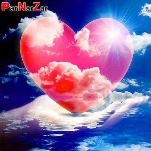 ParNarZar Red Heart DIY 5D Diamond Painting Full Set, Crystal Rhinestone Embroidery Painting Diamond Decoration Home Wall Decor