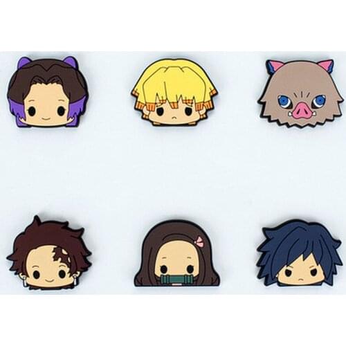 Demon Slayer Patch Kimetsu No Yaiba DIY Anime PVC Soft Patch Bumper Decal Sticker Decorate Cartoons Cosplay Accessories Props