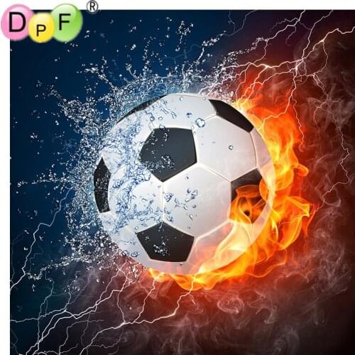 DPF Needlework 5D Diy diamond painting Ice hot football diamond embroidery Cross Stitch full square home wall decor painting