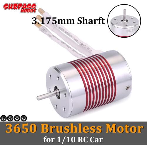 Surpass Hobby 3650 Brushless Motor 3.175mm Shaft Motor 3100KV 3500KV 3900KV 4300KV 5200KV 60A ESC for 1/10 RC Car HSP Wltoys
