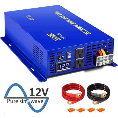 XYZ INVT 2000W Pure Sine Wave Inverter Car Battery use 12v 24v 36v 48v dc to ac 120v 220V 240V Off Grid System Solar Inverter