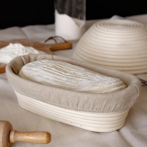 Oval-shaped Bread Basket Fermentation Rattan Basket Wicker Bread Dough Banneton Baking Storage Basket