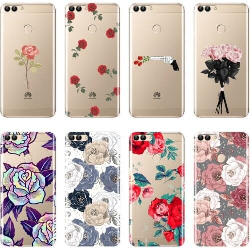 Soft Silicone Phone Case For Huawei P20 Lite Pro P9 P10 Plus P Smart Rose Flower Back Cover For Huawei P7 P8 P9 Lite Mini 2017