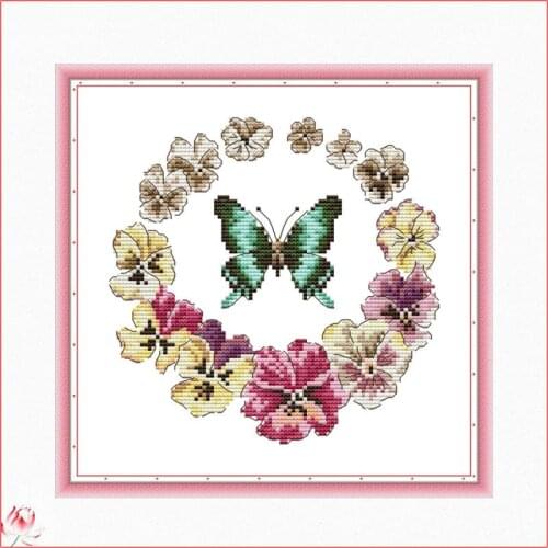 Beautiful Flowers And Butterflies Cross Stitch Kit DIY Pattern Embroidery Kit 14CT 11CT Needlework Sewing Kit Home Deco Painting