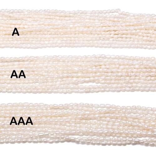 Natural Freshwater Pearl Rice-shaped Loose Beads 36 Cm For DIY Bracelet Earring Necklace Sewing Craft Jewelry Accessory