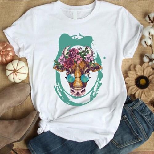 2021 New Summer Fashion T-shirt Women Harajuku Cartoons Printing White Top T-shirt Printed Female T-shirt S-3XL