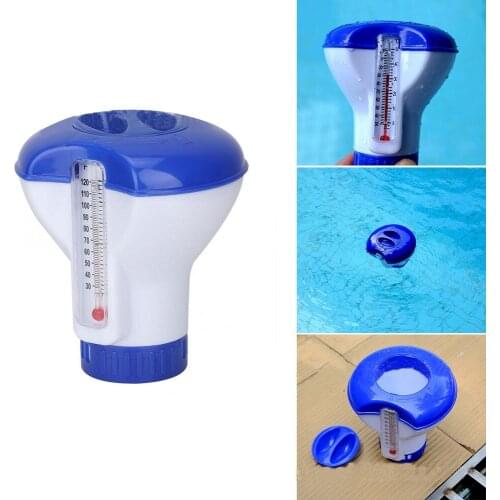 Swimming Pool Floating Chemical Chlorine Dispenser Swimming Pool Accessories With Thermometer Disinfection Automatic Applicator