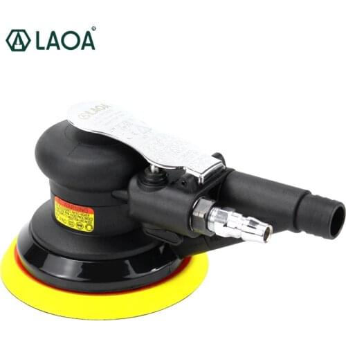 LAOA 5 Inch Pneumatic Car Polisher Industrial Grade Air Polish Machine Power Tools for Sanding Wood, Floor With Dust BagLA188305