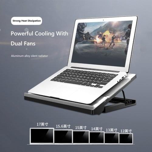Portable PC Adjustable Laptop Cooling Fan Dual Desk Support Notebook Stand Raiser Cooler Accessories