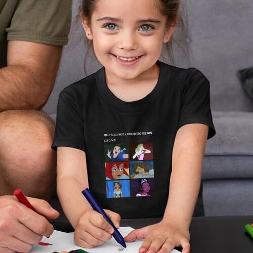 Disney Princess Kawaii Printing Summer New Products Kids T-shirts Outdoor Short Sleeve Comfort Dropship Harajuku T Shirt Childre