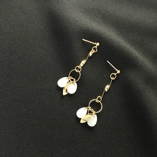 Simple Bohemian Earrings Several Oval Shell Spiral Earrings Women Retro Fashion Jewelry Womens Statement Long Earrings