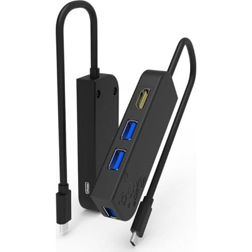 Multi-Function USB Hub 5 in 1 USB3.0 Type C Splitter Adapter Docking Station HDMI-Compatible HDD PD Fast Charging Laptop