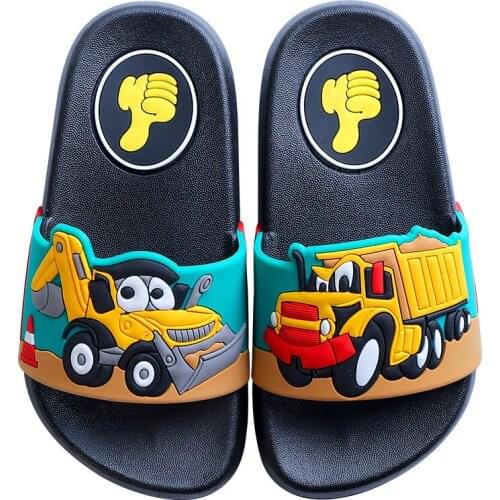 Slippers for Boys Cartoon Pvc Soft Sole Beach Shoes Bathroom Wear Fashion Anti-Slippery High Quality Children Sandals Summer NEW