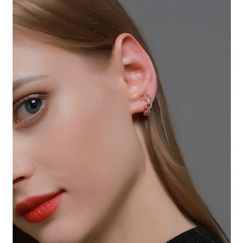 No Pierced Lock Chain Shaped Earcuff Retro Single Clip Earrings Without Piercing Climbers Ear Bone Cuff Wrap Jewelry Gift