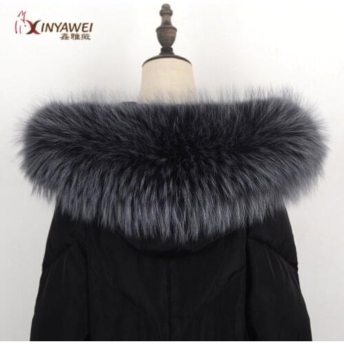 Hot Sale Designer Scarf Women Luxury 2019 Jackets For Women Real Fur Collar Winter Warm Raccoon Fur Hood Fur Scarf