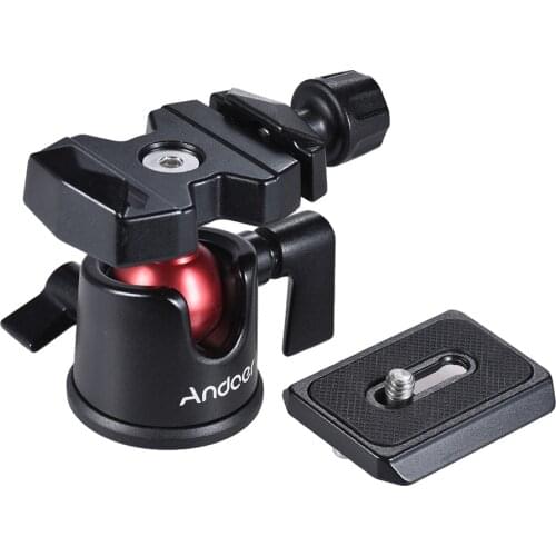 Andoer Tripod Mini Ball Head 360 Degree Rotating Panoramic Ballhead for DSLR Camera Tripod Monopod Photography Accessories