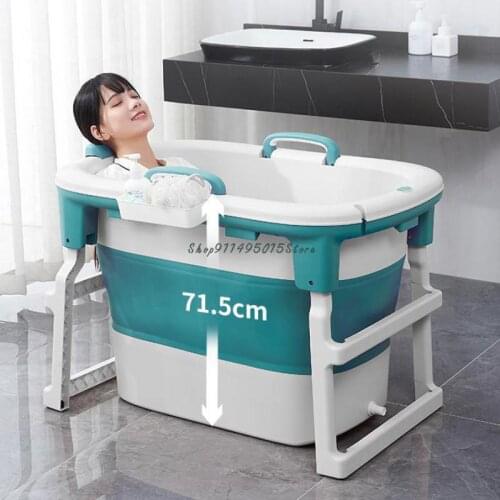 Folding Bathtub Adult Household Small Apartment Double Fun Bath Barrel Mobile Children Bathtub Constant Temperature Heating