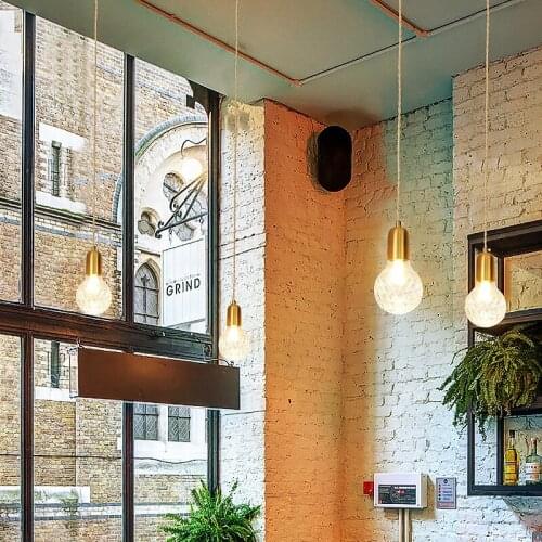 Modern simple transparent MINI clear glass ball Pendant Lights LED single head Taipei European American village pendant lamp